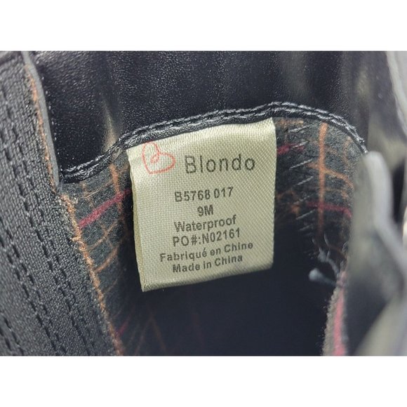 Blondo Elvina Waterproof Leather Zip Ankle Boots Womens Size 9 M Black B5768-017 - Picture 5 of 11